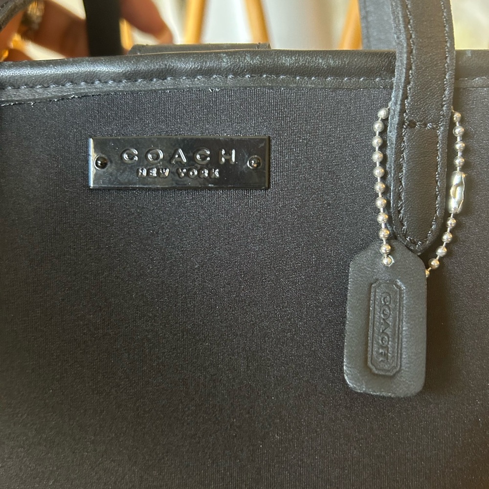 Coach Black Structured Leather Tote - Picture 2 of 5